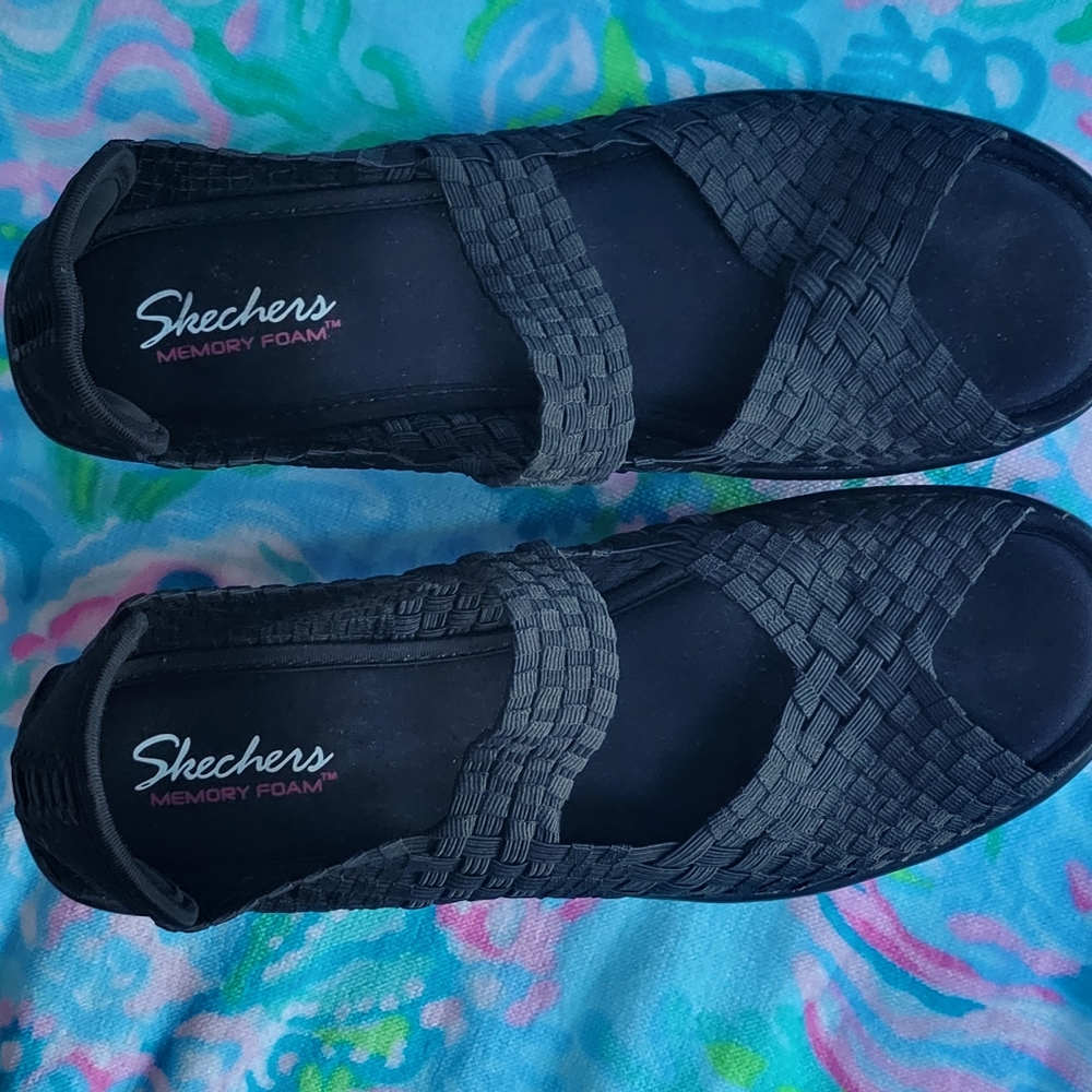 Skechers Black Platform Shoes